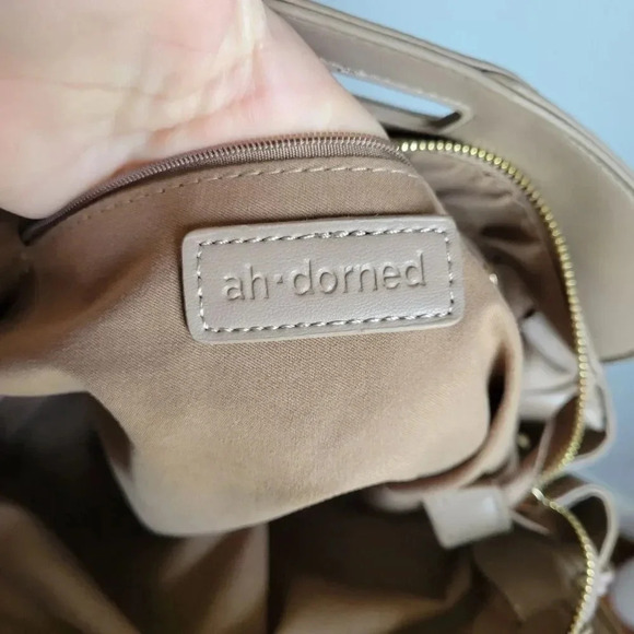 AHDORNED, New, Dakota Taupe Vegan Leather Fringe Crossbody Purse Tote Bag - Picture 12 of 15